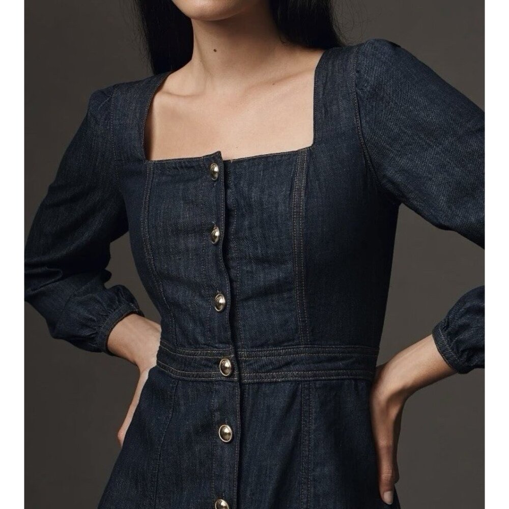 Reformation Navy Blue Button-Down Dress - Picture 10 of 10